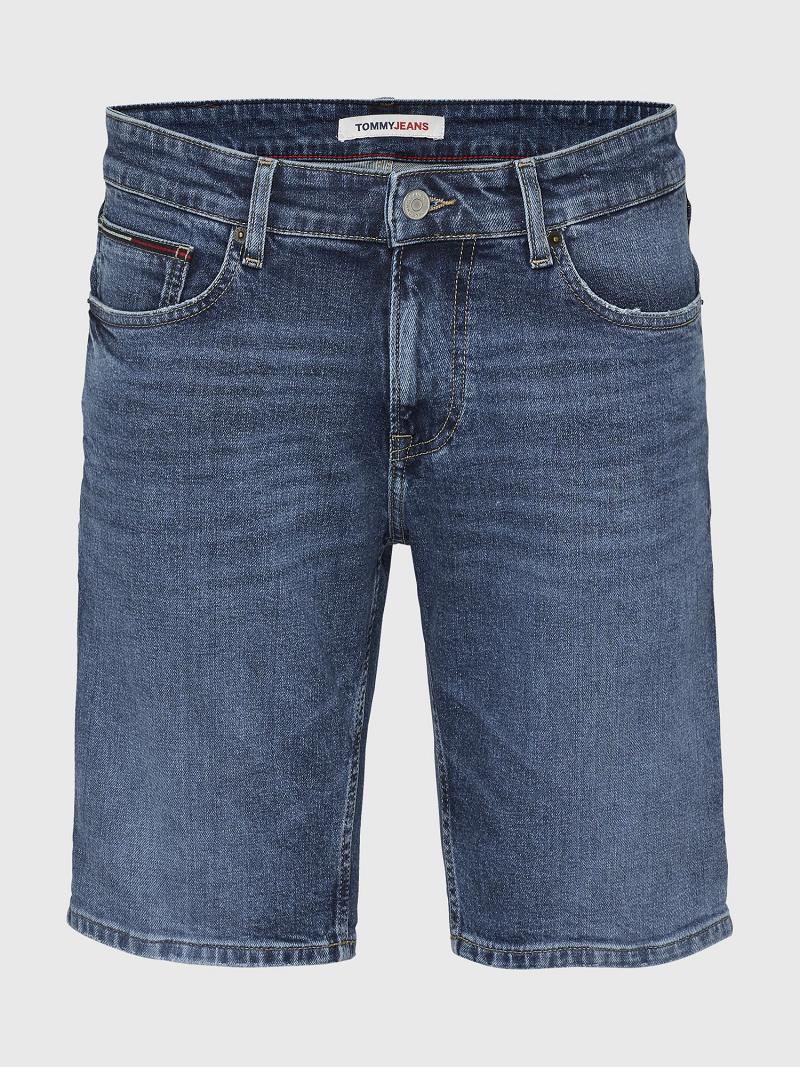 Férfi Tommy Hilfiger Medium wash mid rise slim fit Farmer Nadrág Kék | HU 1155WNB